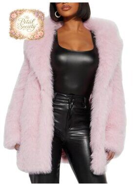 Women's Faux Fur Coat Shaggy Midi Long Winter Jacket